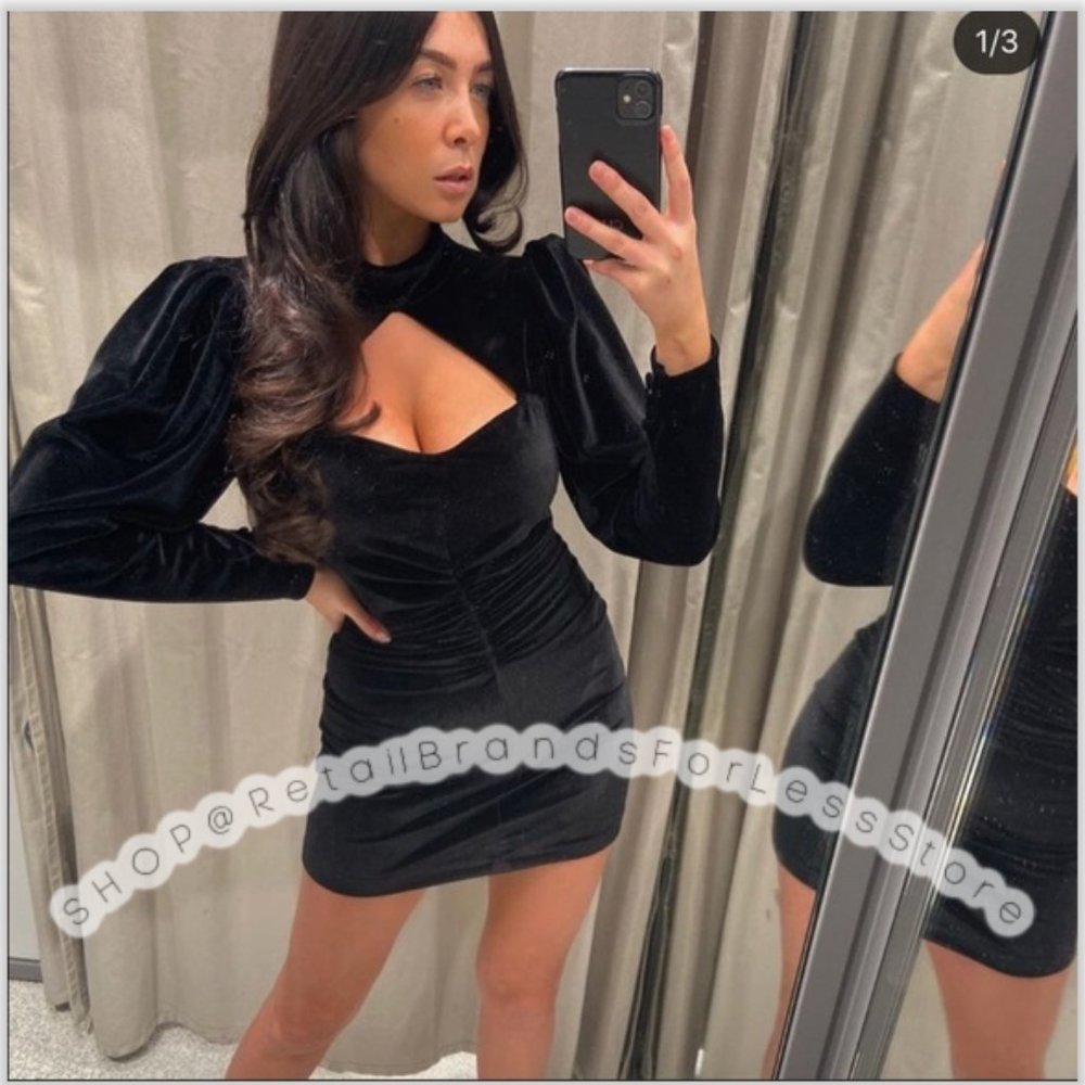 ZARA BLACK VELVET MINI DRESS $89.90_3